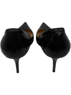 Jimmy Choo Black Embossed Python Leather Pumps – Size 39