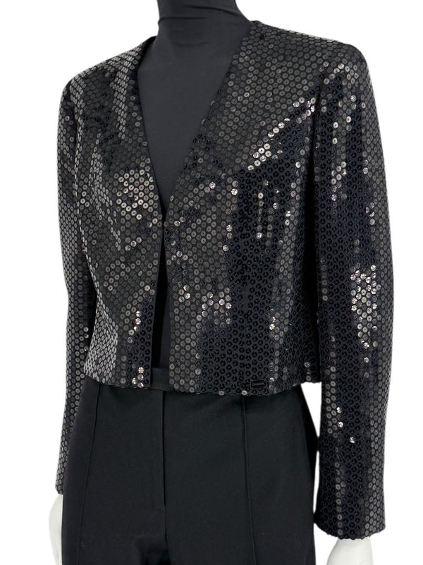 Chanel Black Sequin Cropped Jacket – 2003 Cruise Collection (03C)