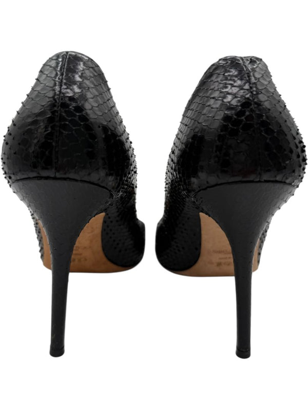 Jimmy Choo Black Embossed Python Leather Pumps – Size 39