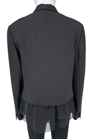 Brunello Cucinelli Black Layered Hem Blazer – Size 44 IT (US 8)
