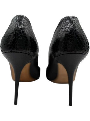 Jimmy Choo Black Embossed Python Leather Pumps – Size 39
