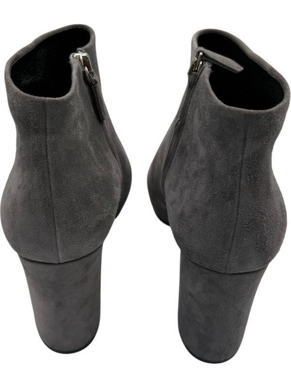 Prada Grey Suede Block Heel Booties – Size 39