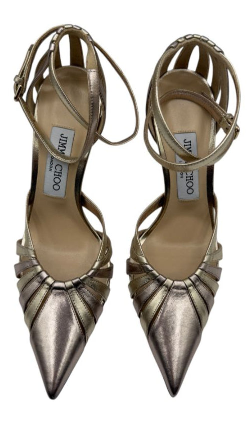 Jimmy Choo Travis 100 Gold Pumps - NIB Size 36.5