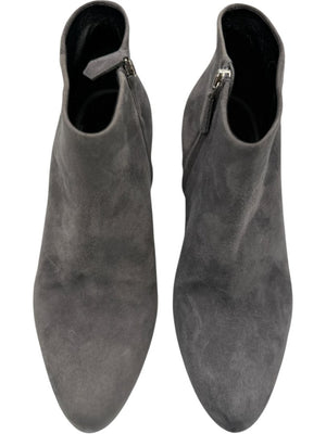 Prada Grey Suede Block Heel Booties – Size 39