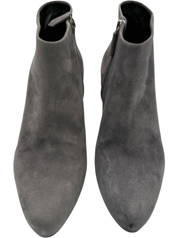 Prada Grey Suede Block Heel Booties – Size 39
