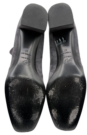 Roger Vivier Gray Suede Ankle Boots with Buckle Detail – Size 41