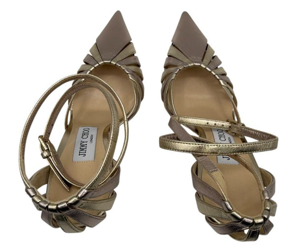 Jimmy Choo Travis 100 Gold Pumps - NIB Size 36.5