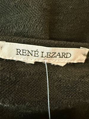 René Lezard Olive Green Textured Long Sleeve Top – Large