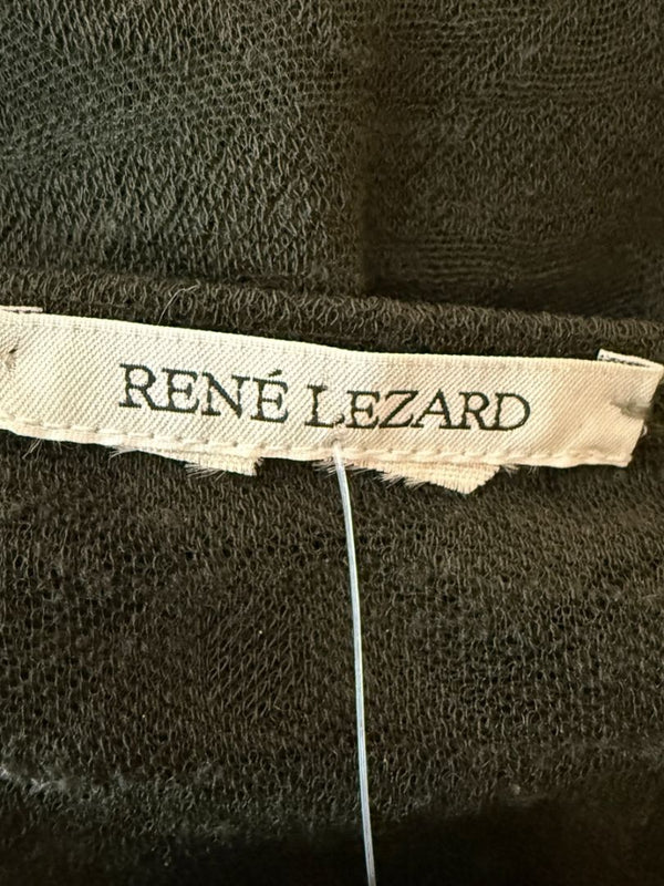 René Lezard Olive Green Textured Long Sleeve Top – Large