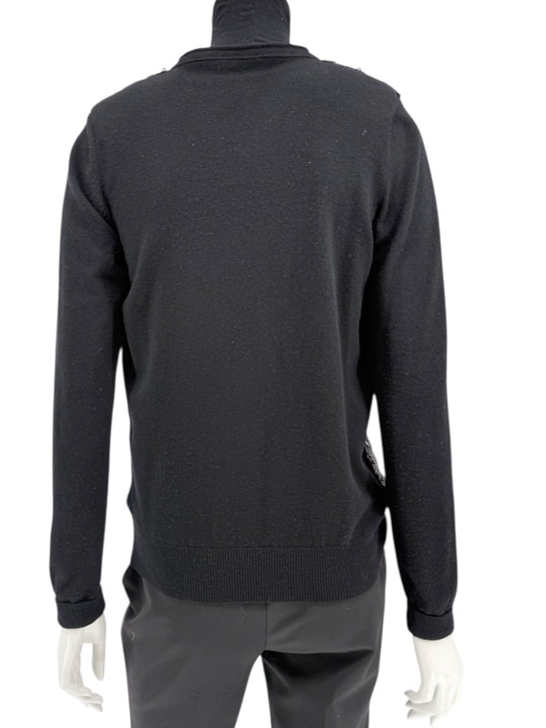 Chanel Black Sequin-Front Zip Cardigan – Fall 2009 – Size 42