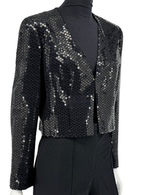 Chanel Black Sequin Cropped Jacket – 2003 Cruise Collection (03C)