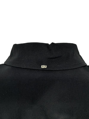 Sportmax Black Silk-Blend Concealed Placket Shirt – Size US 10 / IT 44