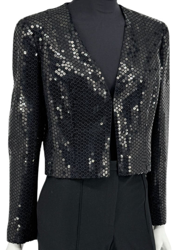 Chanel Black Sequin Cropped Jacket – 2003 Cruise Collection (03C)