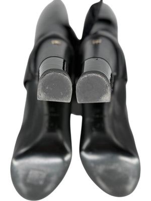 Chanel Black Leather & Patent Bow-Tie Boots – Size 39