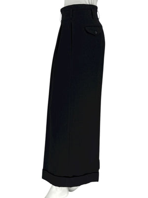 Comme des Garçons Women’s Black Wide-Leg Wool Trousers – Size L