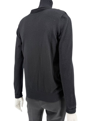 Chanel Black Sequin-Front Zip Cardigan – Fall 2009 – Size 42