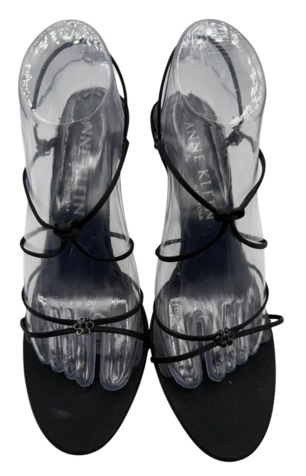 Anne Klein Black Strappy Heeled Sandals – Size 10 – With Original Box