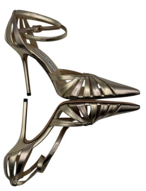 Jimmy Choo Travis 100 Gold Pumps - NIB Size 36.5