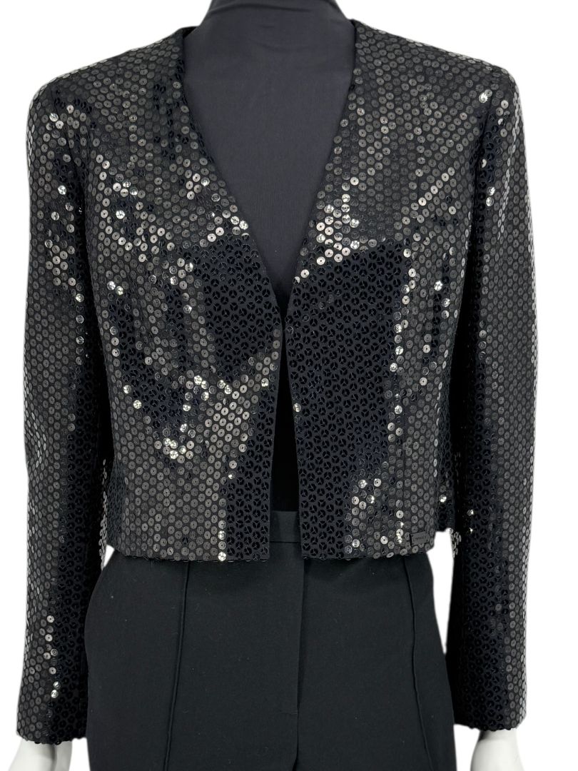 Chanel Black Sequin Cropped Jacket – 2003 Cruise Collection (03C)