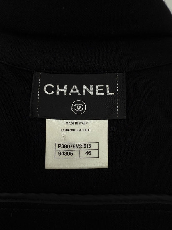 Chanel Black Quilted Wool Moto Zip Jacket – Size 46