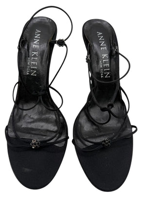 Anne Klein Black Strappy Heeled Sandals – Size 10 – With Original Box