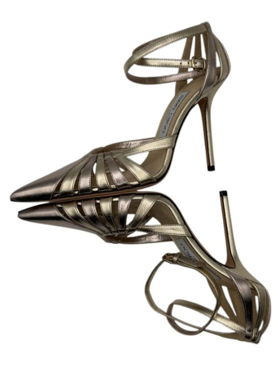 Jimmy Choo Travis 100 Gold Pumps - NIB Size 36.5