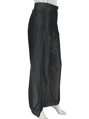 Armani Collezioni Charcoal Wide-Leg Cotton–Viscose Pants – Size 14 (IT 50)