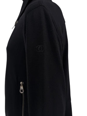 Chanel Black Quilted Wool Moto Zip Jacket – Size 46