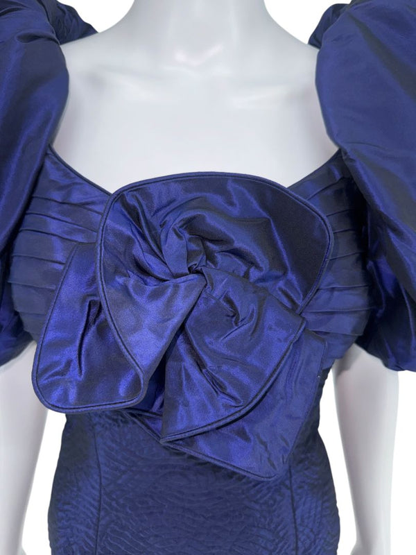 Patricia Rhodes Dramatic Puff-Sleeve Cocktail Dress — Size 4