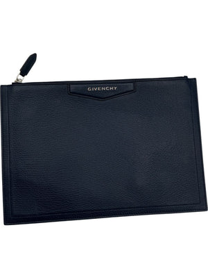 Givenchy Antigona Clutch Navy Pebbled Leather