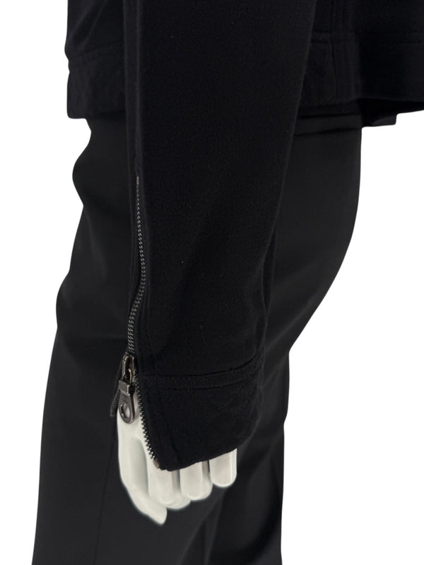 Chanel Black Quilted Wool Moto Zip Jacket – Size 46