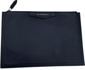 Givenchy Antigona Clutch Navy Pebbled Leather