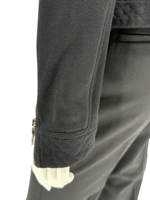 Chanel Black Quilted Wool Moto Zip Jacket – Size 46