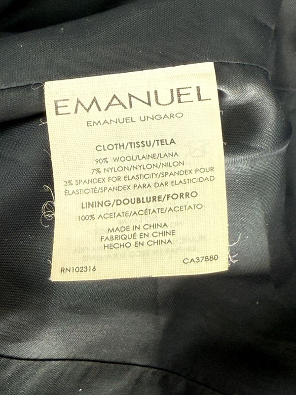 Emanuel Ungaro Black Wool Blend Pantsuit – Size 14/48