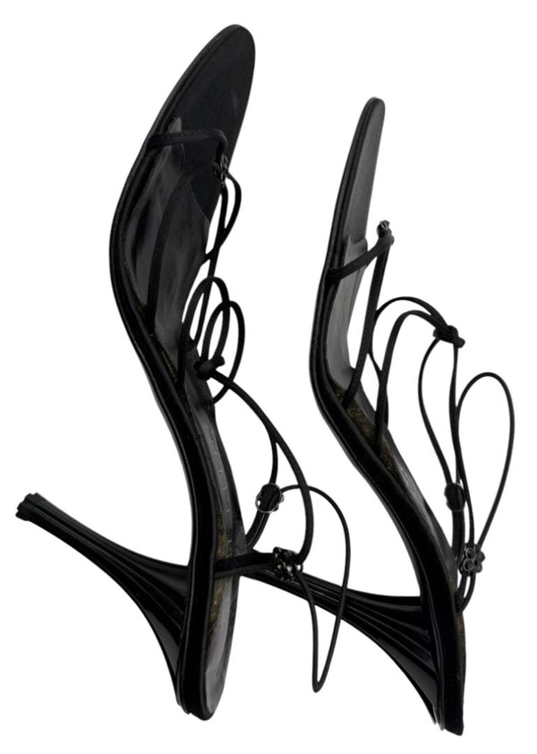 Anne Klein Black Strappy Heeled Sandals – Size 10 – With Original Box