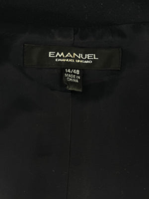 Emanuel Ungaro Black Wool Blend Pantsuit – Size 14/48