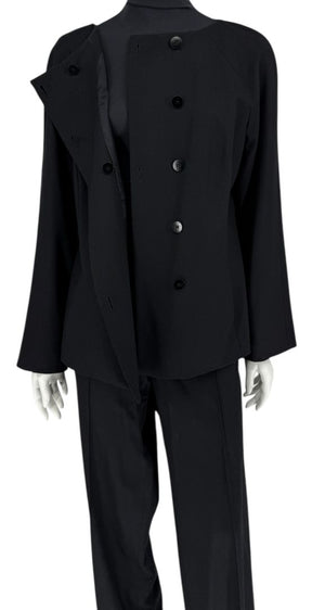 Emanuel Ungaro Black Wool Blend Pantsuit – Size 14/48