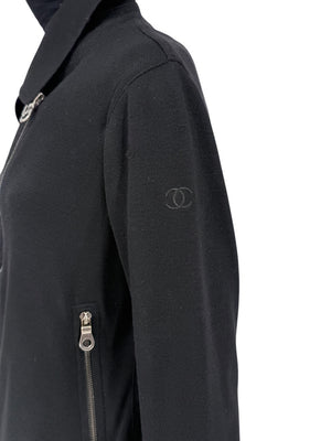 Chanel Black Quilted Wool Moto Zip Jacket – Size 46