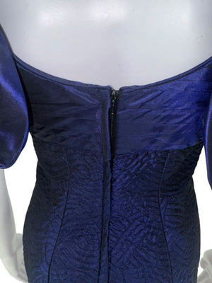 Patricia Rhodes Dramatic Puff-Sleeve Cocktail Dress — Size 4