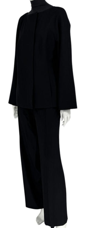 Emanuel Ungaro Black Wool Blend Pantsuit – Size 14/48