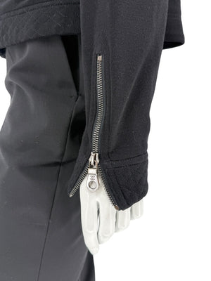 Chanel Black Quilted Wool Moto Zip Jacket – Size 46