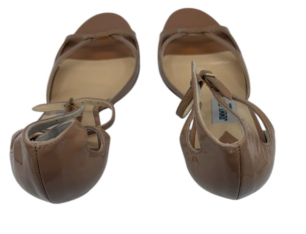 Jimmy Choo Patent Calfskin Nude Sandals - 36.5 Brand New In Box