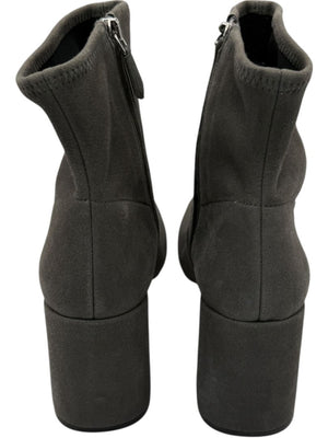 Prada Grey Suede Block Heel Booties – Size 39