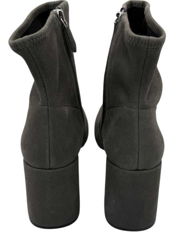 Prada Grey Suede Block Heel Booties – Size 39