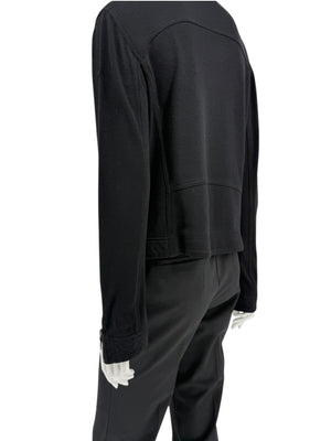 Chanel Black Quilted Wool Moto Zip Jacket – Size 46