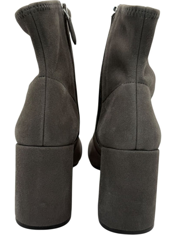 Prada Grey Suede Block Heel Booties – Size 39