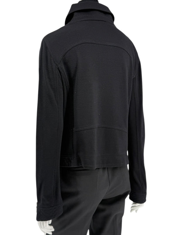 Chanel Black Quilted Wool Moto Zip Jacket – Size 46