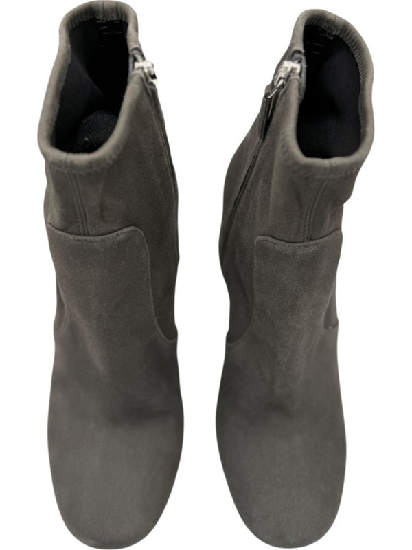 Prada Grey Suede Block Heel Booties – Size 39