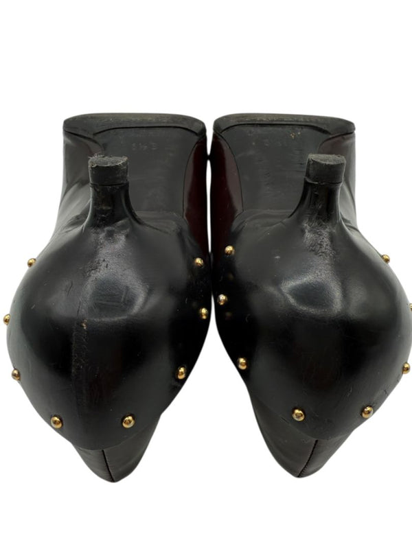 Gucci Burgundy Leather Pointed-Toe Kitten Heel Pumps – Size 36.5