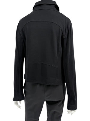 Chanel Black Quilted Wool Moto Zip Jacket – Size 46